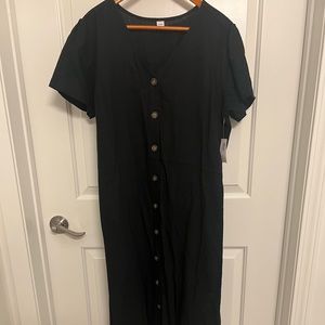 Old Navy Linen Blend Button Front Maxi Dress XL